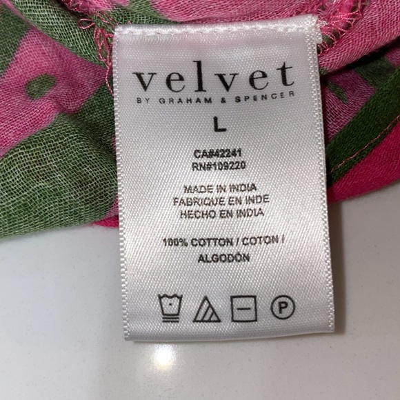 Velvet by Graham & Spencer Pink & Green Sasha Printed Cotton Gauze Midi Dress XL - Picture 10 of 10